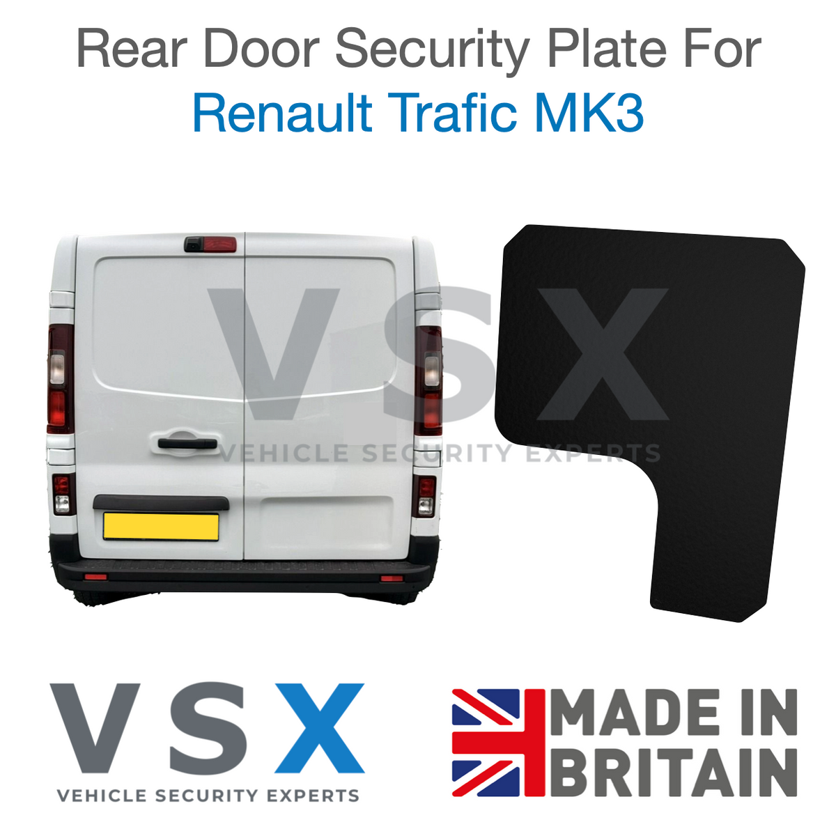 Renault Trafic MK3 Rear Door Security Plate - Anti-theft Door Protection