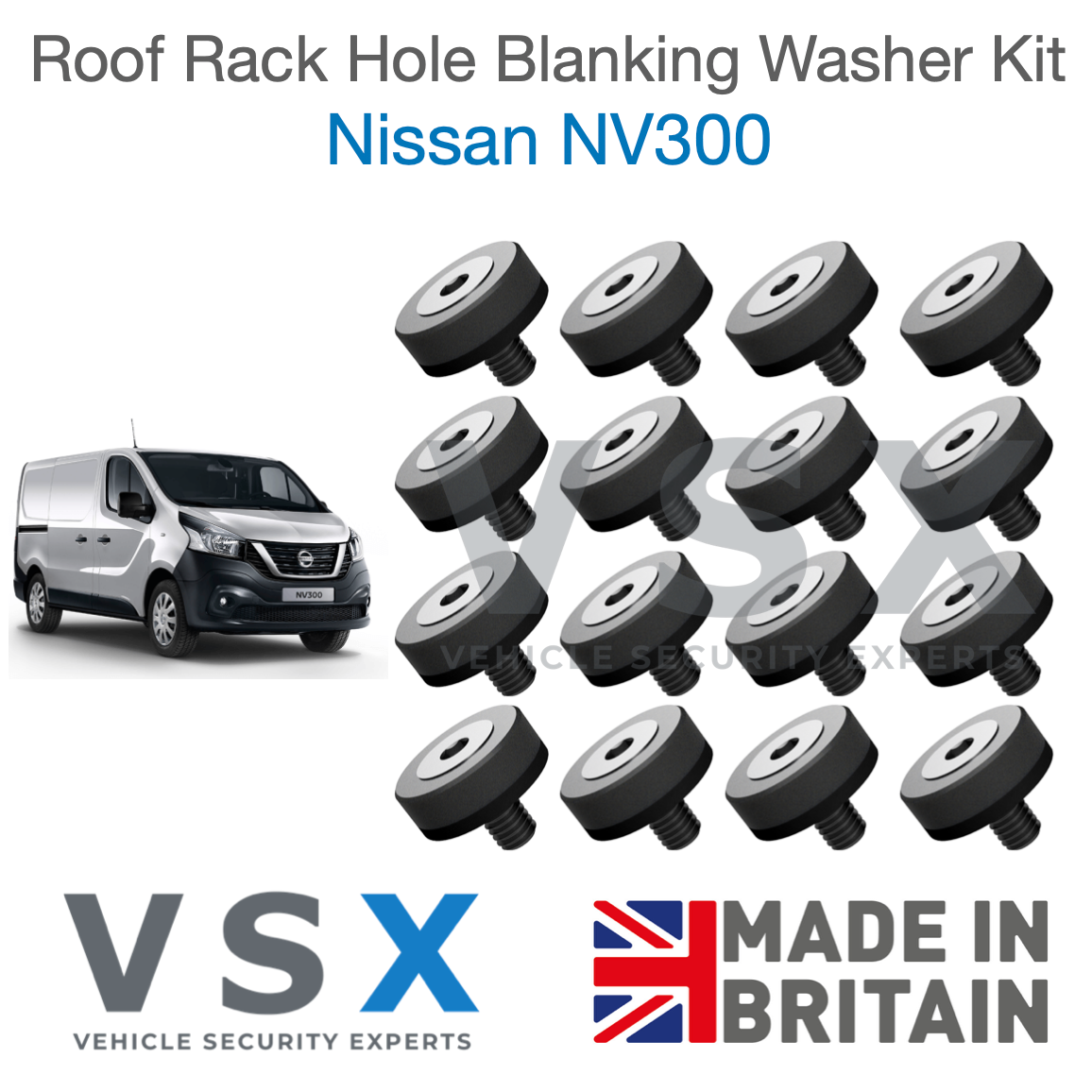 Nissan NV300 Roof Rack Hole Blanking Bolts x16 - Prevent Roof Leaks