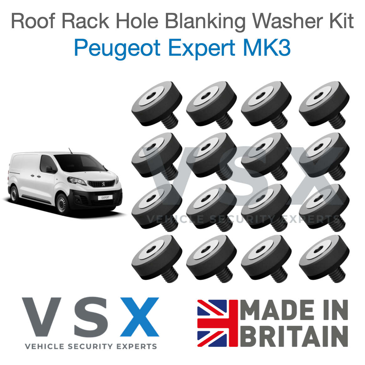 Peugeot Expert MK3 Roof Rack Hole Blanking Bolts x8 - Prevent Roof Leaks
