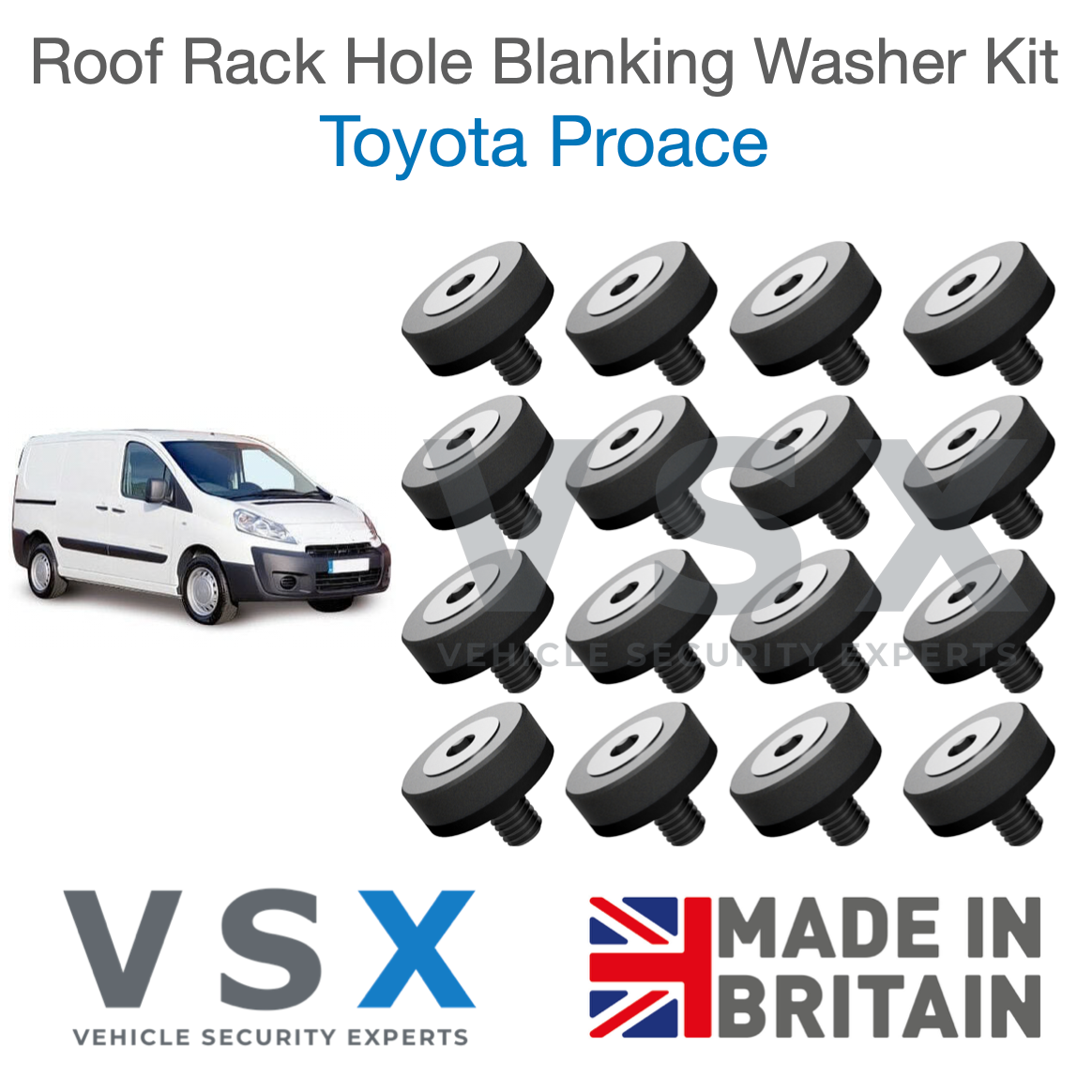 Toyota Proace MK1 Roof Rack Hole Blanking Bolts x8 - Prevent Roof Leaks