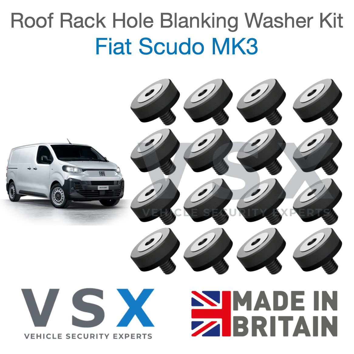 Fiat Scudo MK3 Roof Rack Hole Blanking Bolts x8 - Prevent Roof Leaks