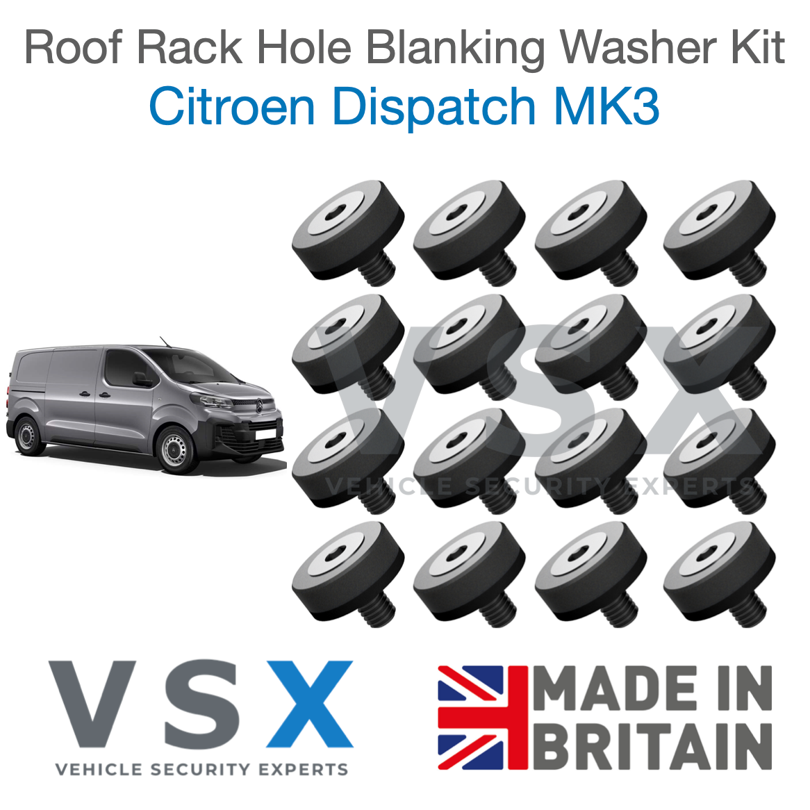 Citroen Dispatch MK3 Roof Rack Hole Blanking Bolts x8 - Prevent Roof Leaks