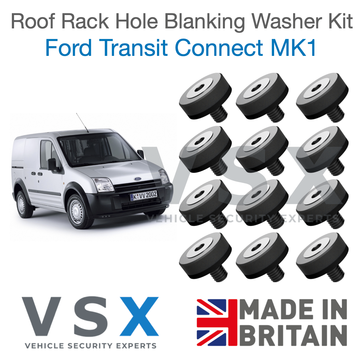 Ford Transit Connect MK1 Roof Rack Hole Blanking Bolts x8 - Prevent Roof Leaks