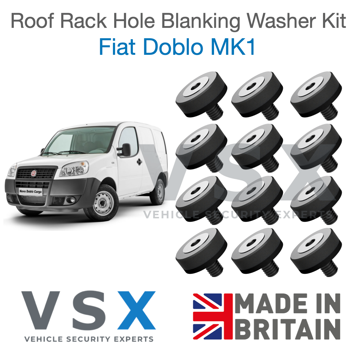 Fiat Doblo MK1 Roof Rack Hole Blanking Bolts x8 - Prevent Roof Leaks