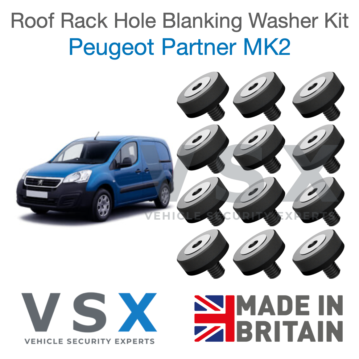 Peugeot Partner MK2 Roof Rack Hole Blanking Bolts x8 - Prevent Roof Leaks