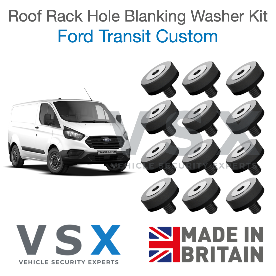 Ford Transit Custom 18-23 Roof Rack Hole Blanking Bolts x12 - Prevent Roof Leaks
