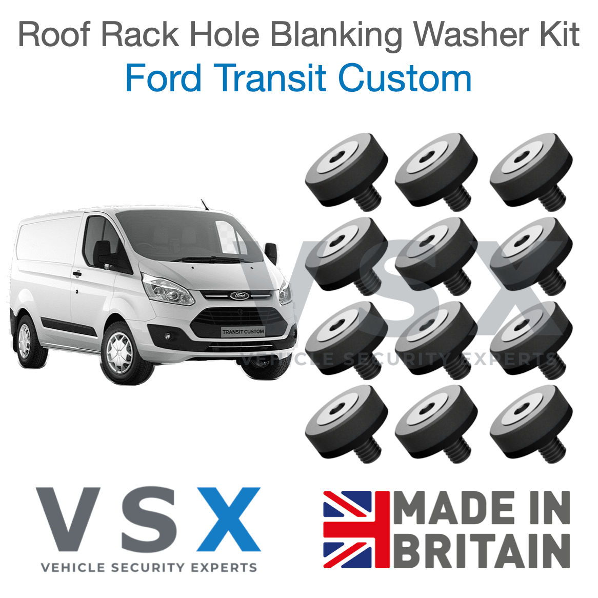 Ford Transit Custom Roof Rack Hole Blanking Bolts x12 - Prevent Roof Leaks