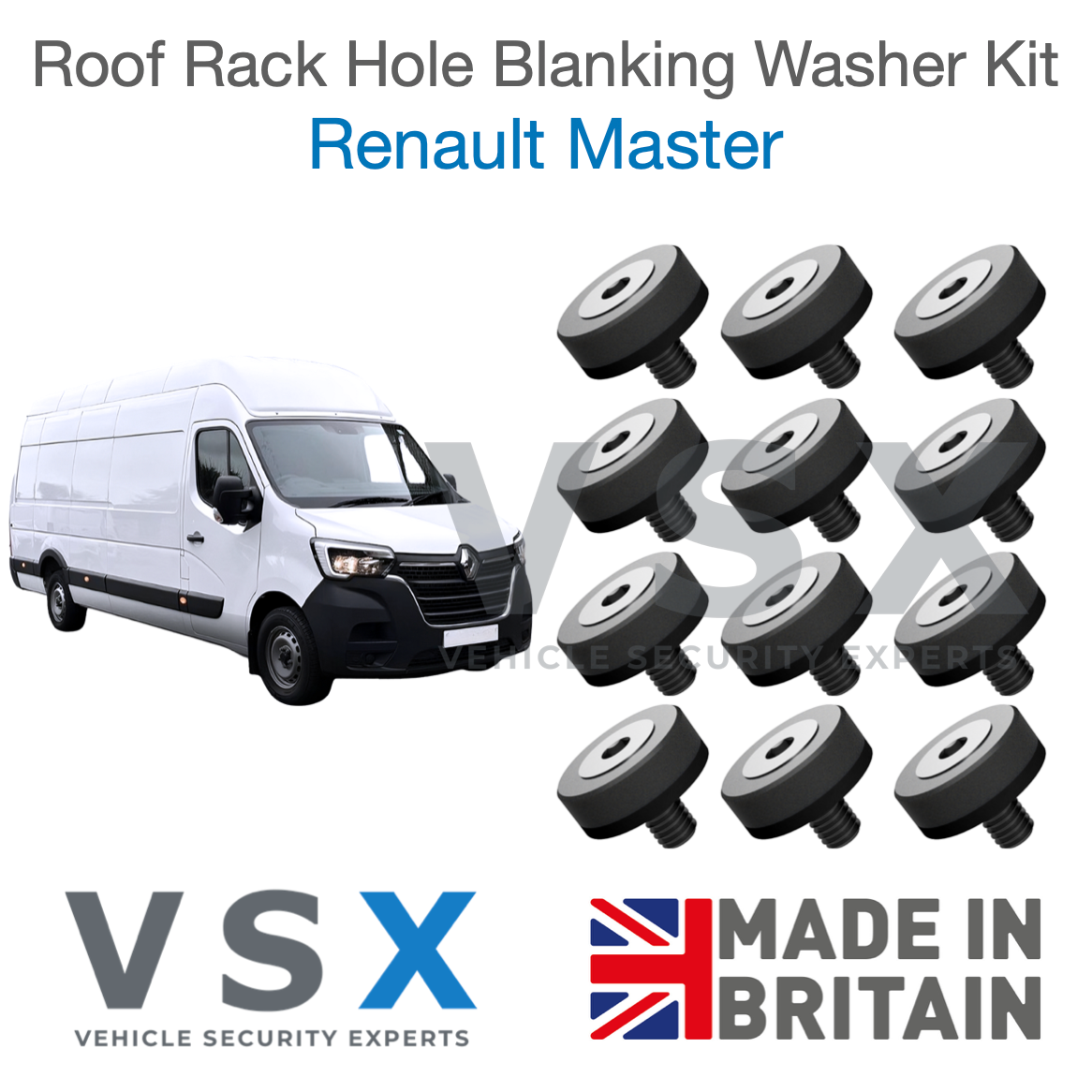 Renault Master Roof Rack Hole Blanking Bolts x16 - Prevent Roof Leaks