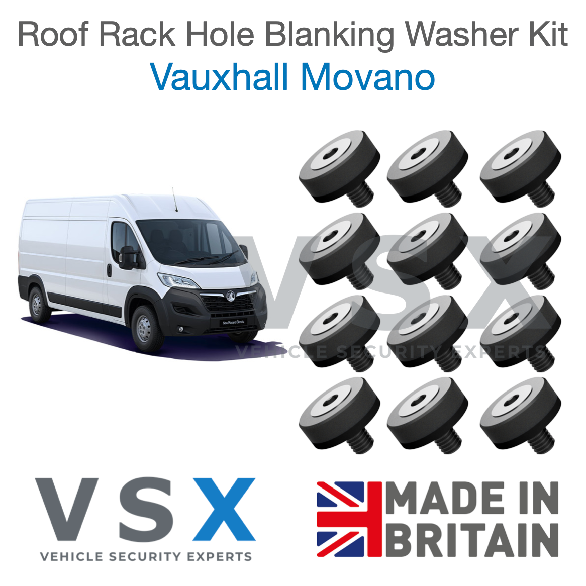Vauxhall Movano Roof Rack Hole Blanking Bolts x12 - Prevent Roof Leaks