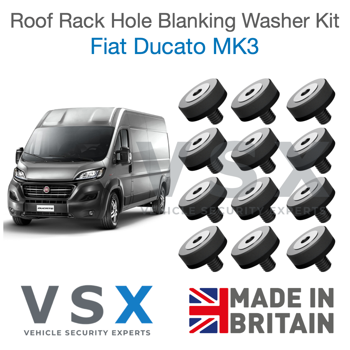 Fiat Ducato MK3 Roof Rack Hole Blanking Bolts x12 - Prevent Roof Leaks