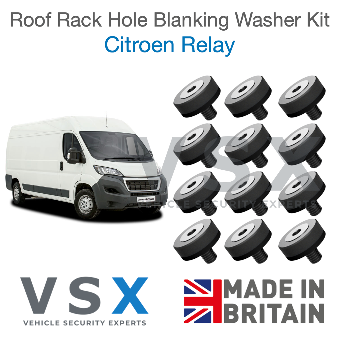 Citroen Relay Roof Rack Hole Blanking Bolts x12 - Prevent Roof Leaks