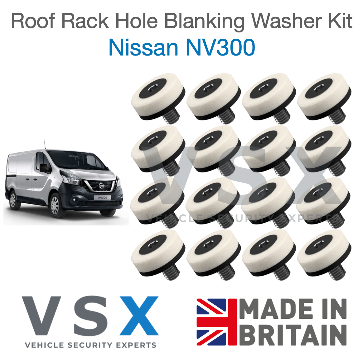 Nissan NV300 Roof Rack Hole Blanking Bolts x16 - Prevent Roof Leaks