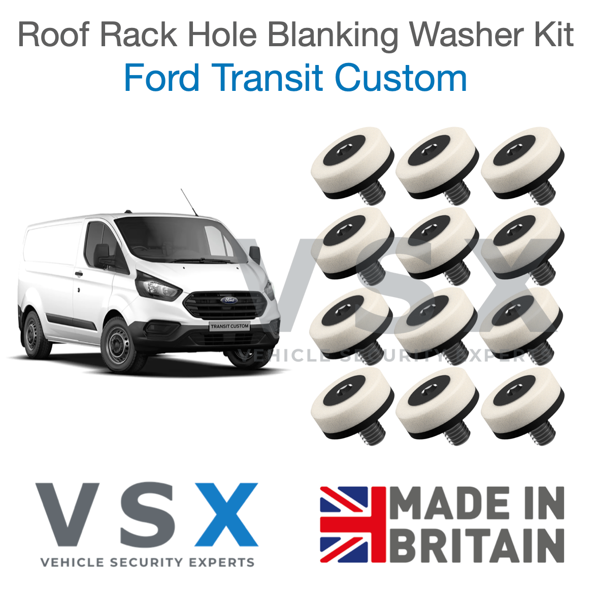 Ford Transit Custom 18-23 Roof Rack Hole Blanking Bolts x12 - Prevent Roof Leaks