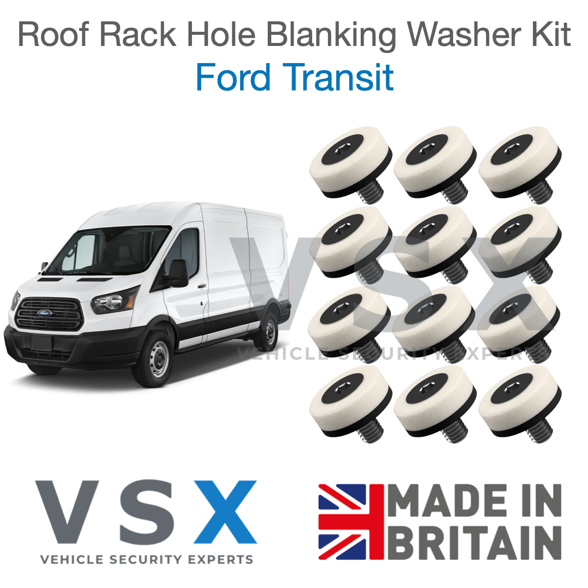 Ford Transit Roof Rack Hole Blanking Bolts x12 - Prevent Roof Leaks