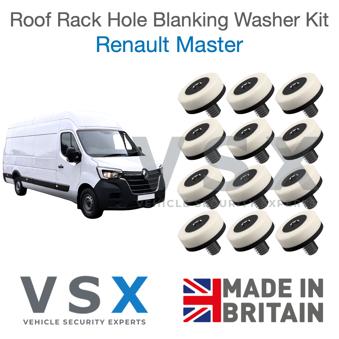 Renault Master Roof Rack Hole Blanking Bolts x16 - Prevent Roof Leaks