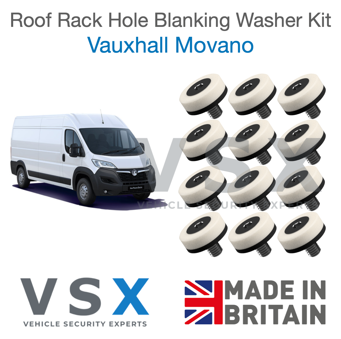 Vauxhall Movano Roof Rack Hole Blanking Bolts x12 - Prevent Roof Leaks
