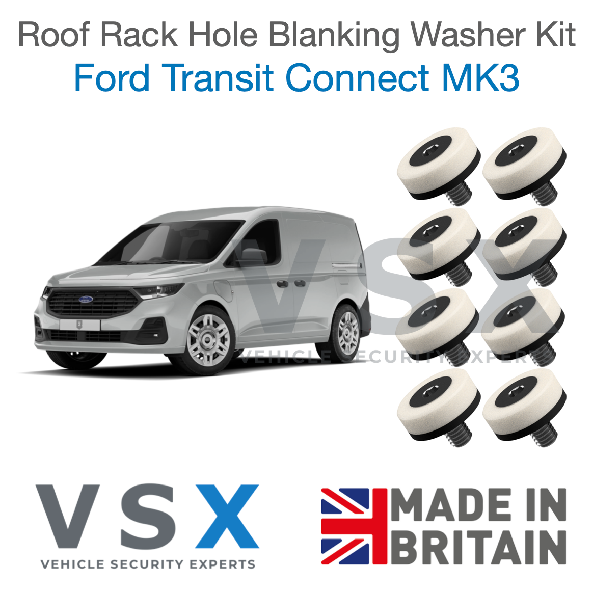 Ford Transit Connect MK3 Roof Rack Hole Blanking Bolts x8 - Prevent Roof Leaks