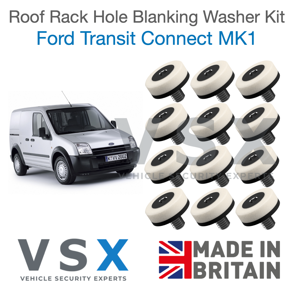 Ford Transit Connect MK1 Roof Rack Hole Blanking Bolts x8 - Prevent Roof Leaks