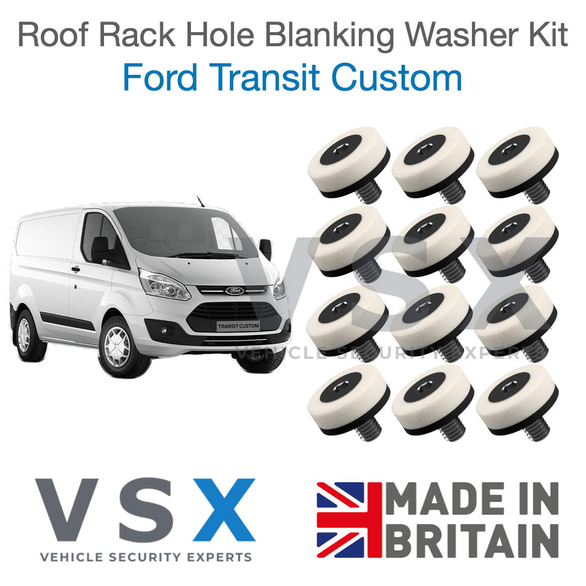 Ford Transit Custom Roof Rack Hole Blanking Bolts x12 - Prevent Roof Leaks