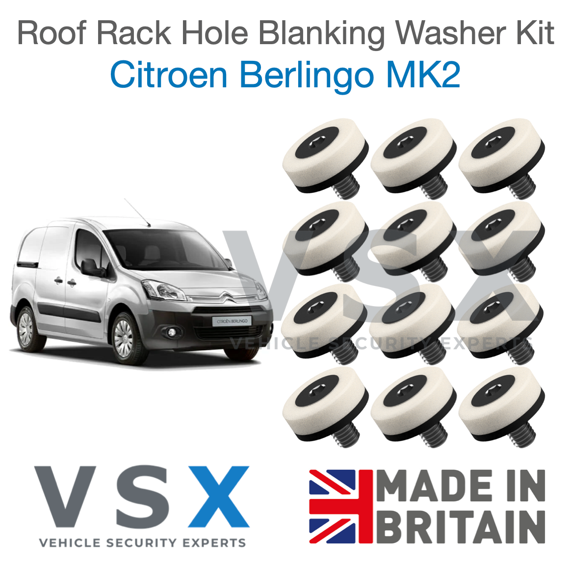 Citroen Berlingo MK2 Roof Rack Hole Blanking Bolts x8 - Prevent Roof Leaks