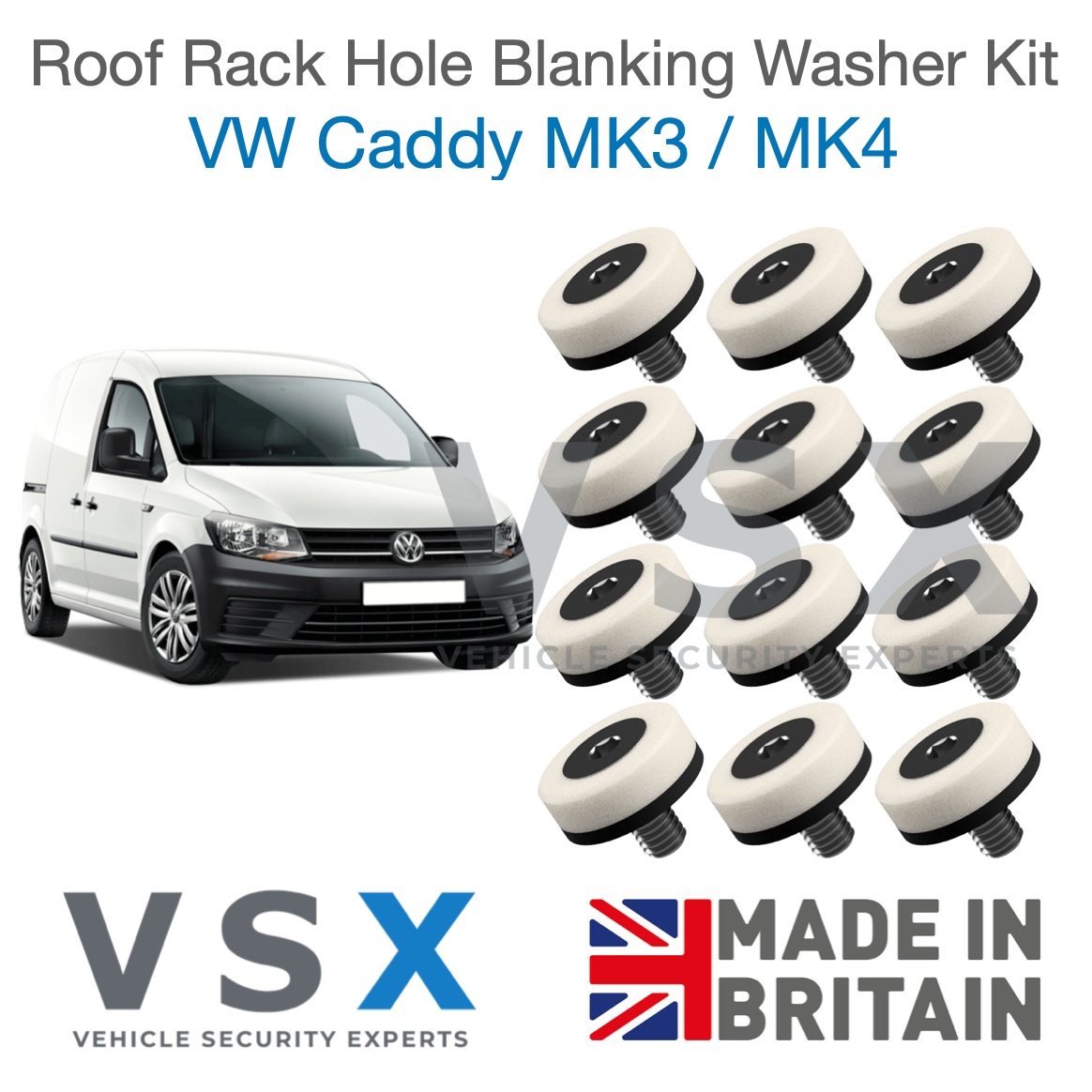 VW Caddy MK3 MK4 Roof Rack Hole Blanking Bolts x8 - Prevent Roof Leaks