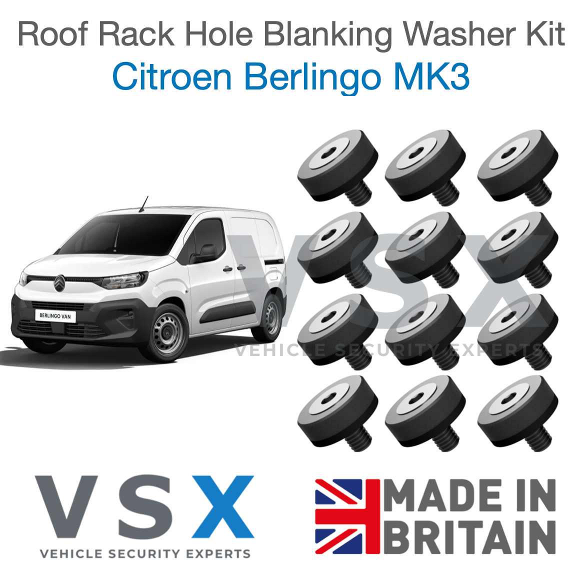 Citroen Berlingo MK3 Roof Rack Hole Blanking Bolts x8 - Prevent Roof Leaks