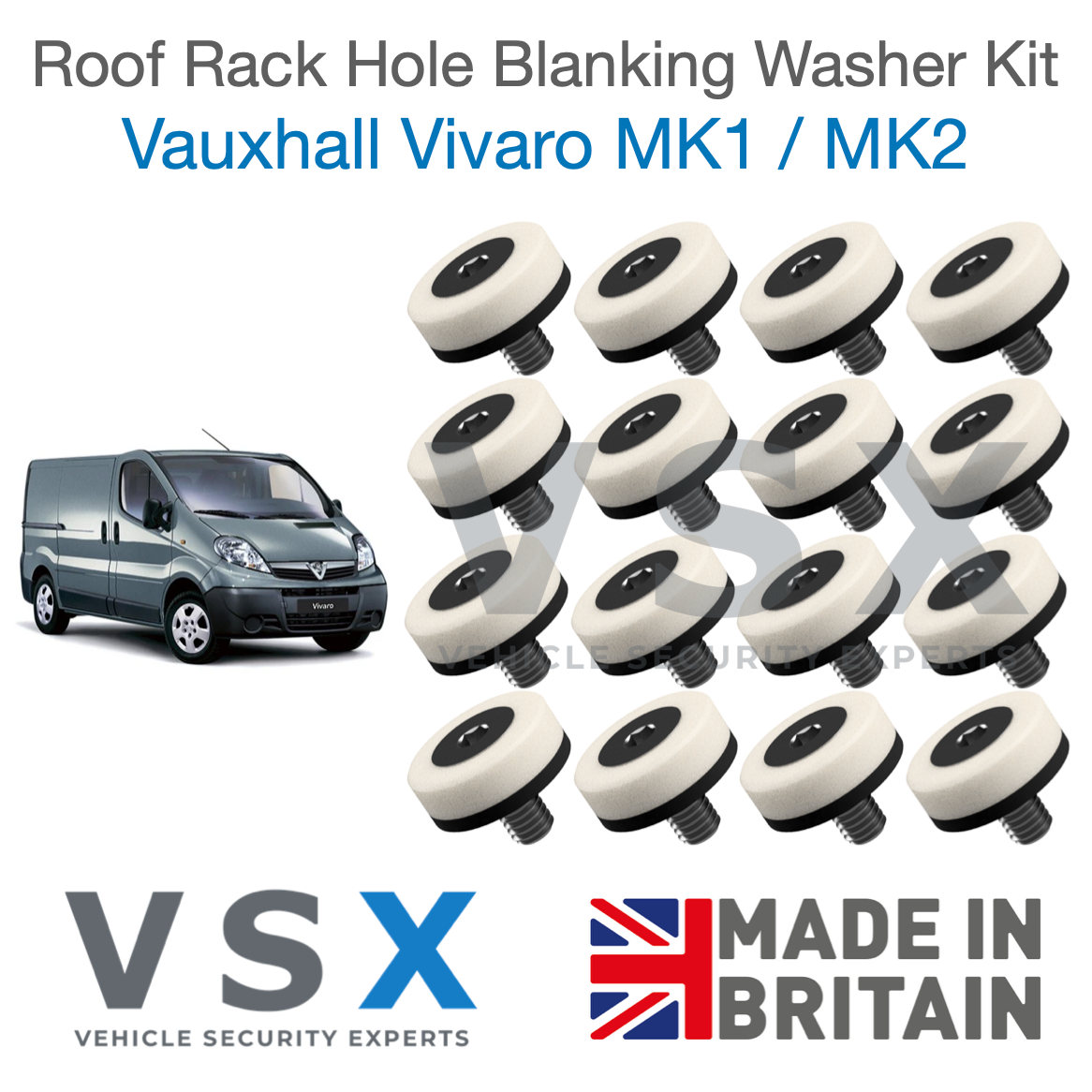 Vauxhall Vivaro MK1 A Roof Rack Hole Blanking Bolts x16 - Prevent Roof Leaks