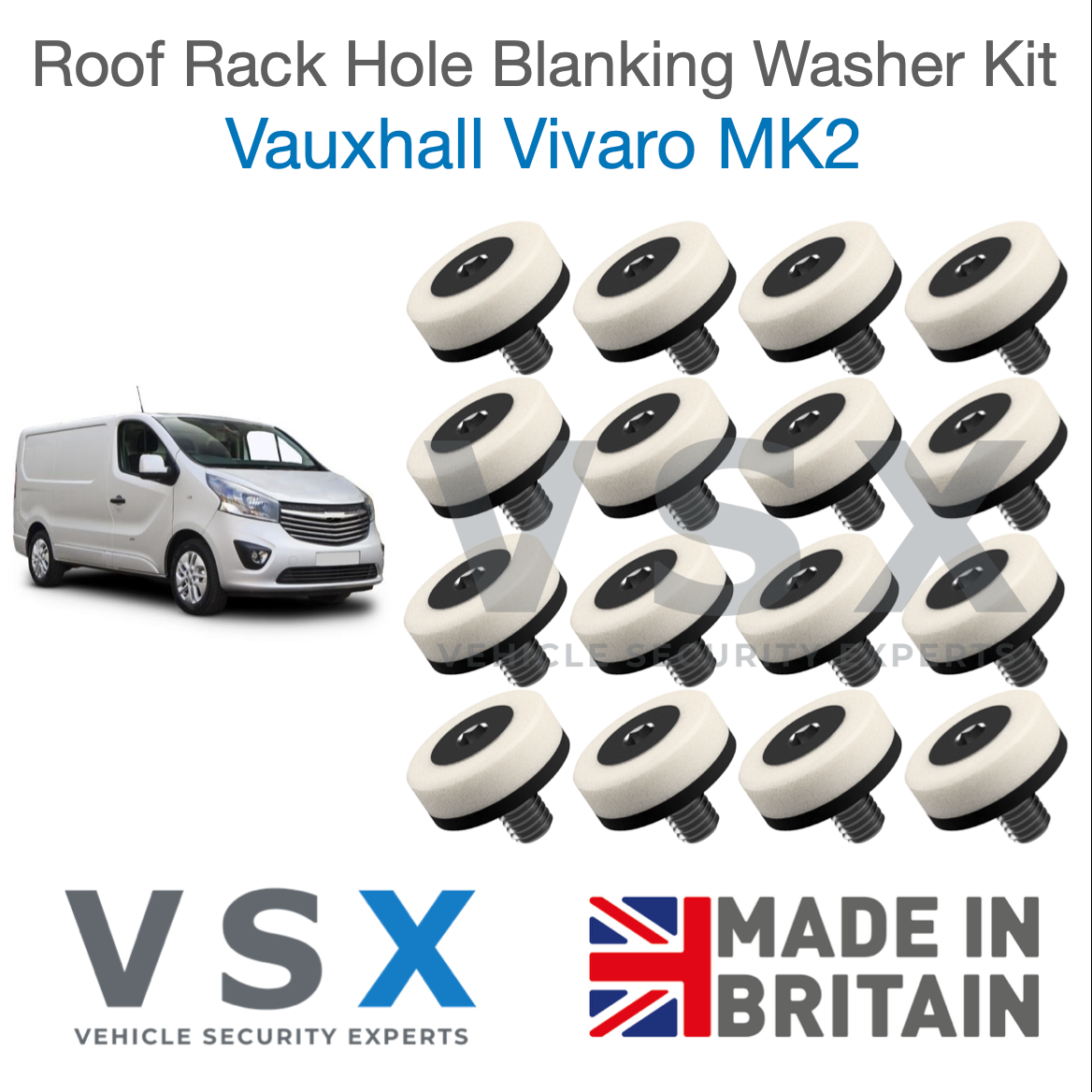 Vauxhall Vivaro MK2 B Roof Rack Hole Blanking Bolts x16 - Prevent Roof Leaks