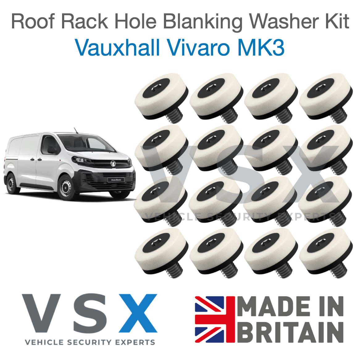 Vauxhall Vivaro C MK3 Roof Rack Hole Blanking Bolts x8 - Prevent Roof Leaks