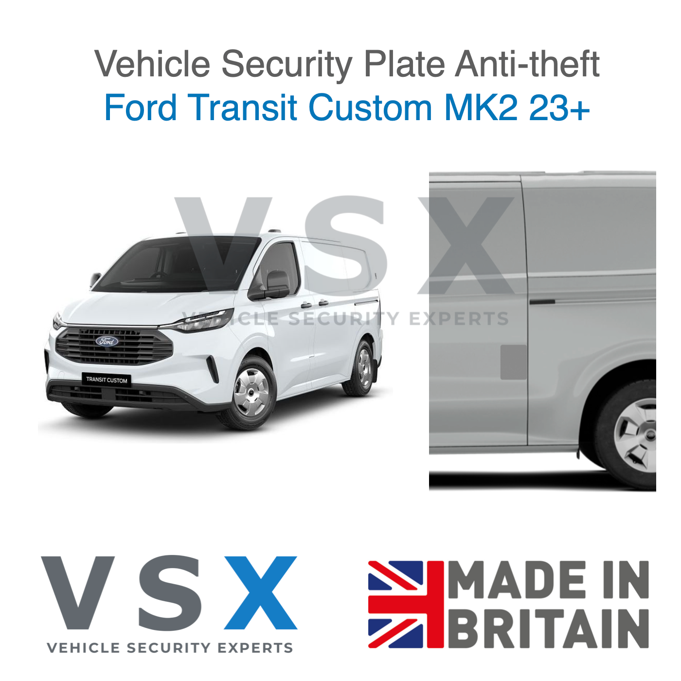 Ford Transit Custom MK2 23+ Van Security Plate - Anti-theft Door Protection