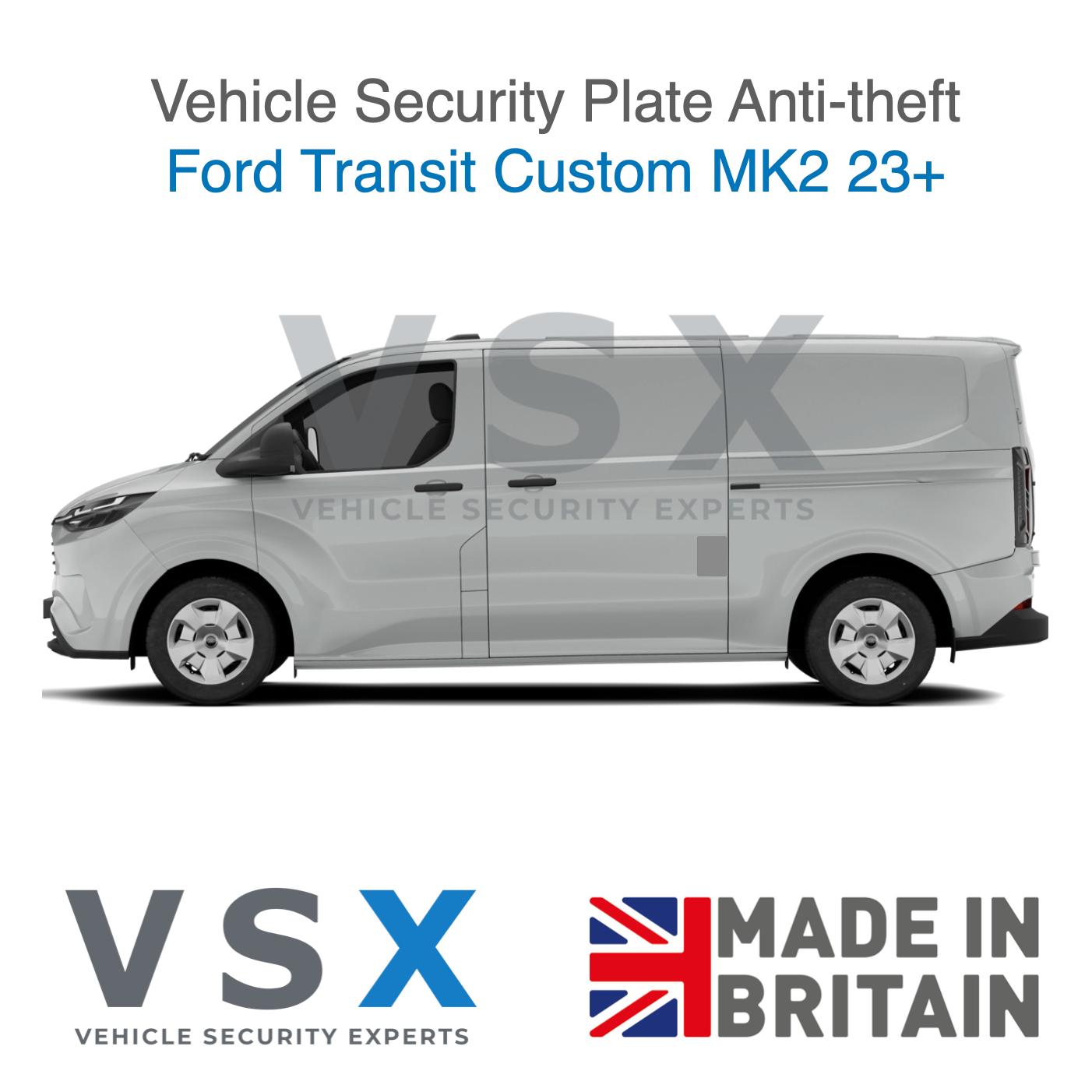 Ford Transit Custom MK2 23+ Van Security Plate - Anti-theft Door Protection