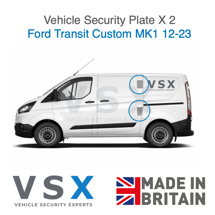 Ford Transit Custom Van Security Plates - Anti-theft Door Protection x2