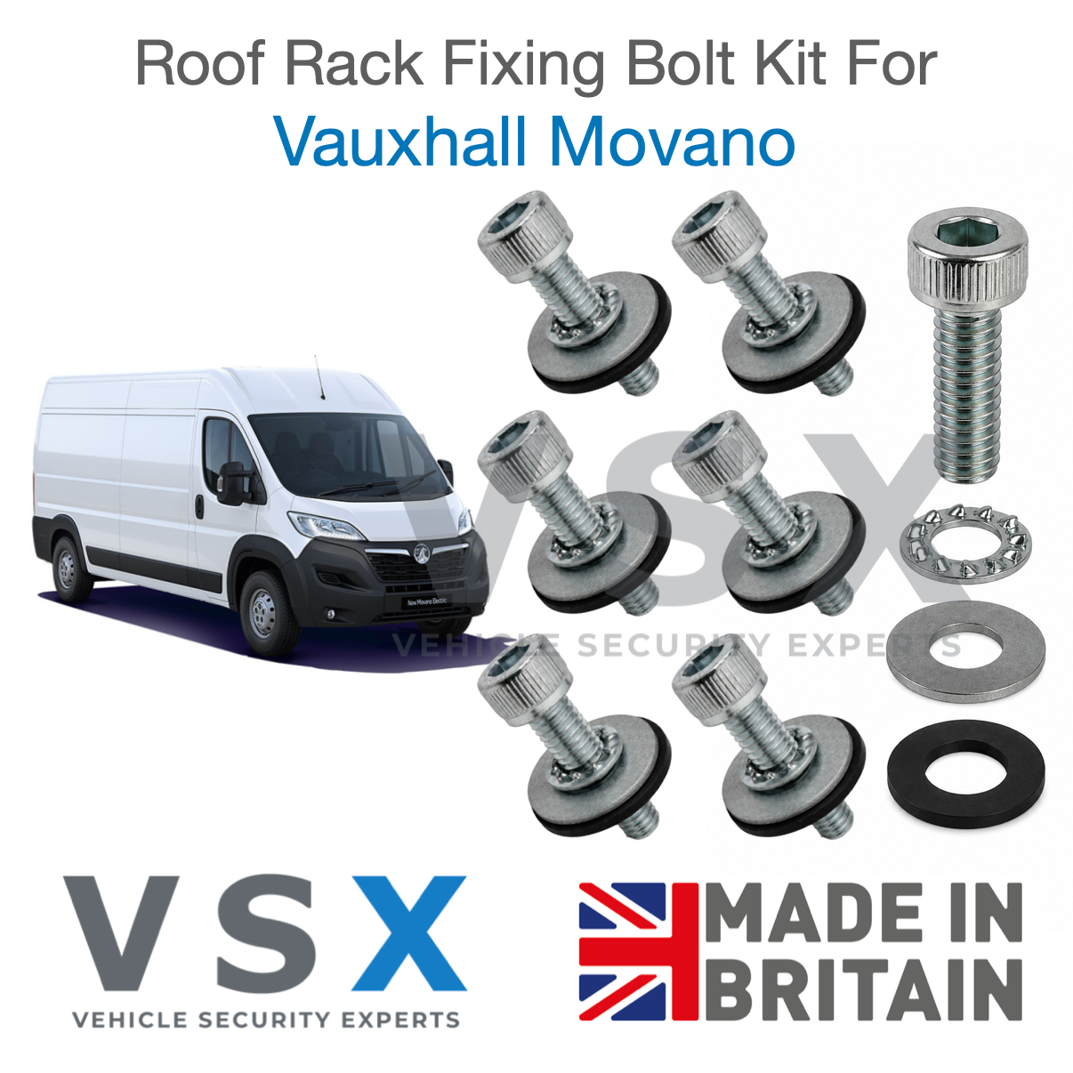 Vauxhall Movano B MK2 Roof Rack Fitting Bolt Kit
