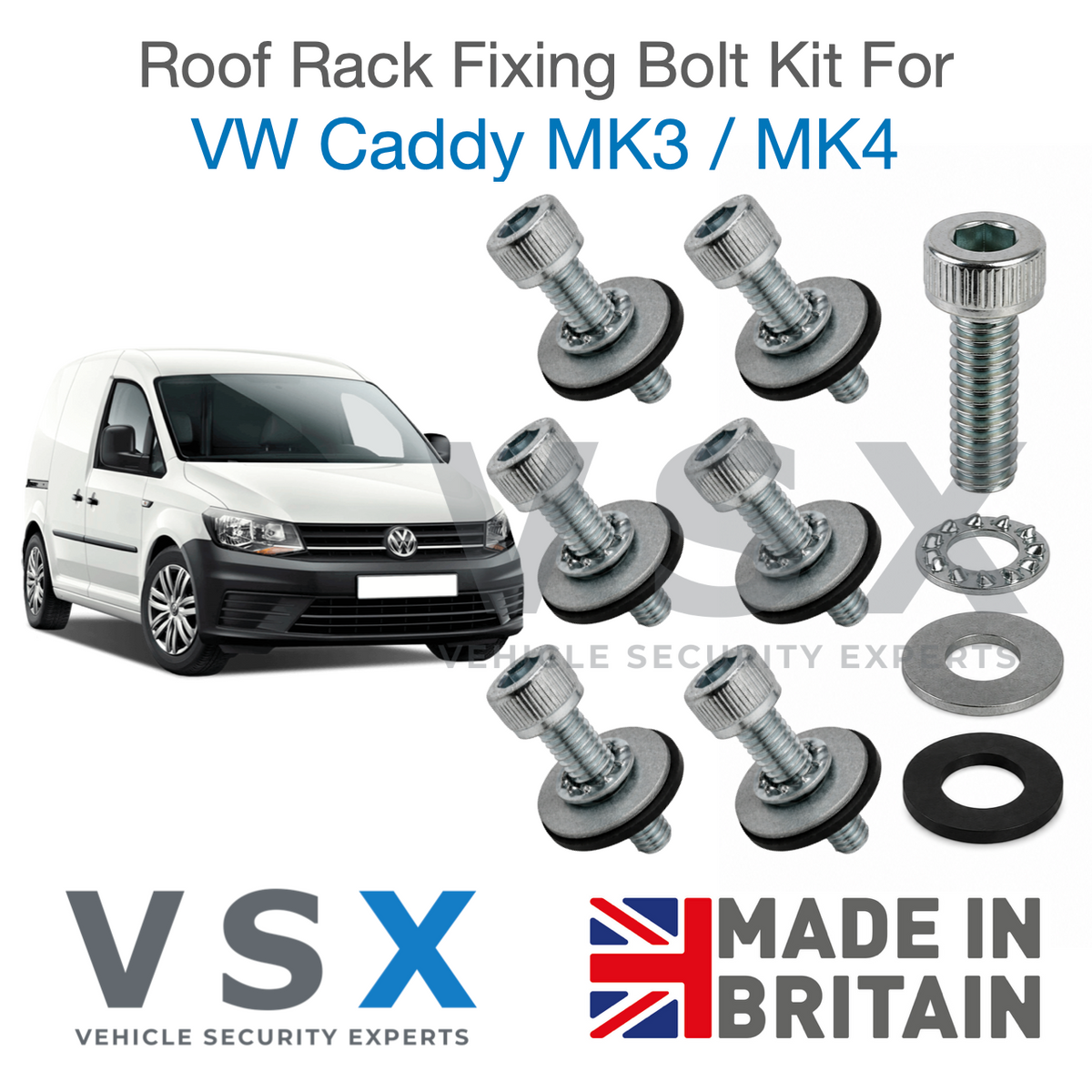VW Caddy MK3/MK4 Roof Rack Fitting Bolt Kit