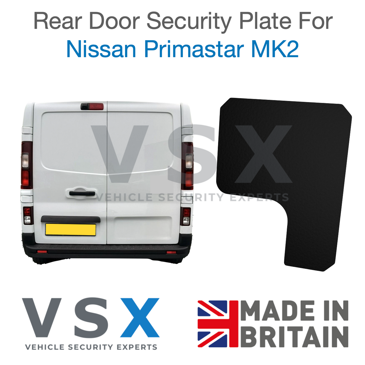Nissan Primastar MK2 Rear Door Security Plate - Anti-theft Door Protection