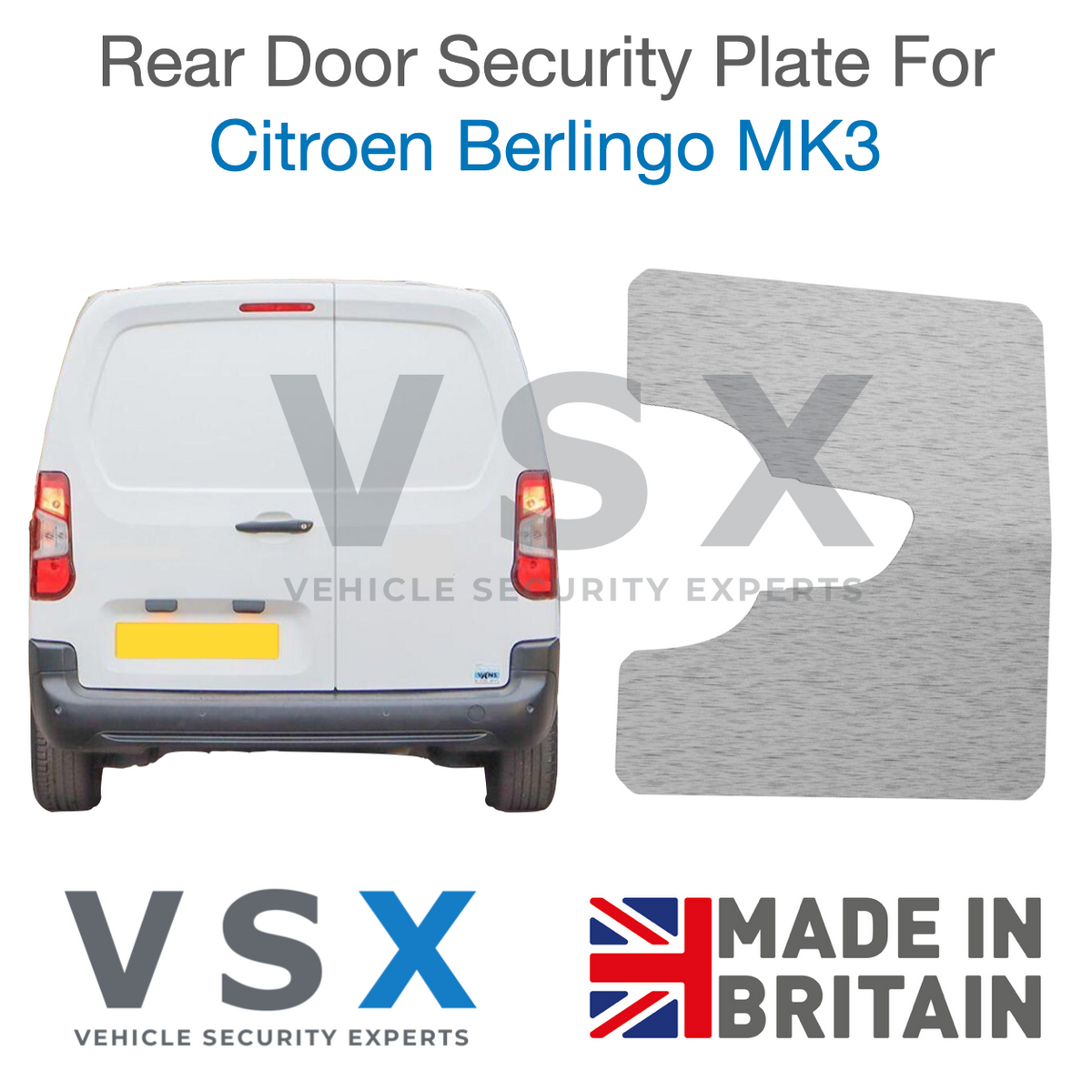 Citroen Berlingo MK3 Rear Door Security Plate - Anti-theft Door Protection