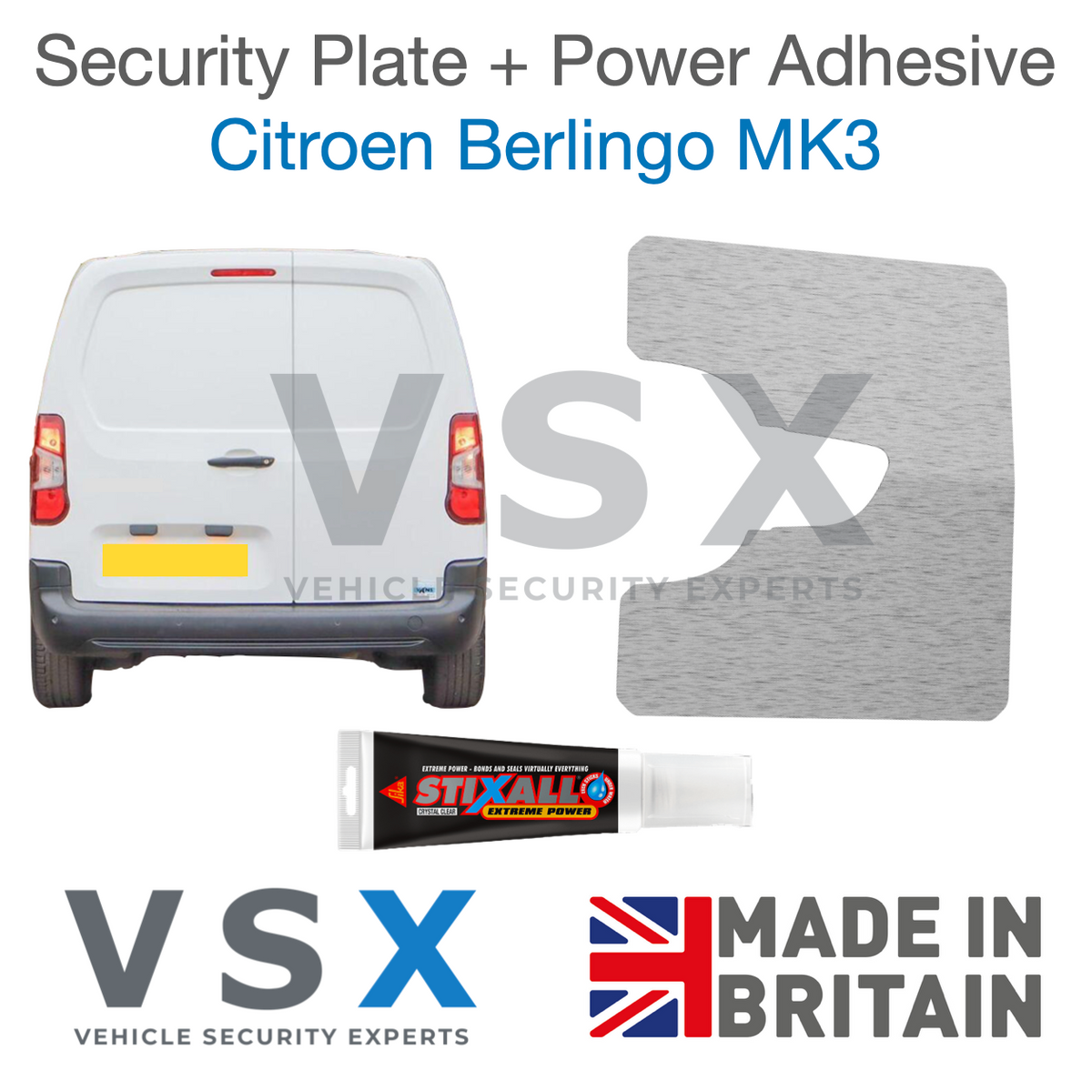 Citroen Berlingo MK3 Rear Door Security Plate - Anti-theft Door Protection