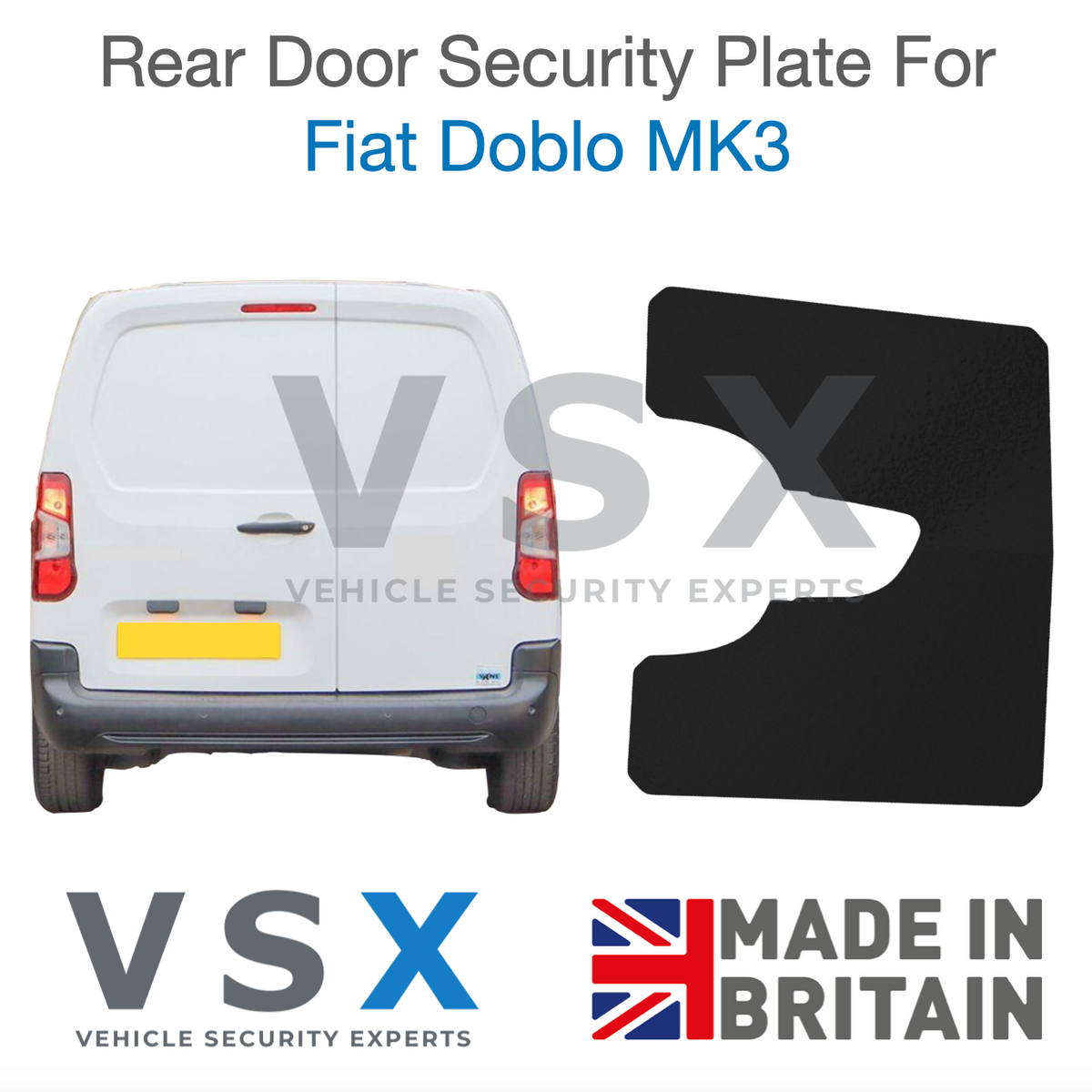 Fiat Doblo MK3 Rear Door Security Plate - Anti-theft Door Protection