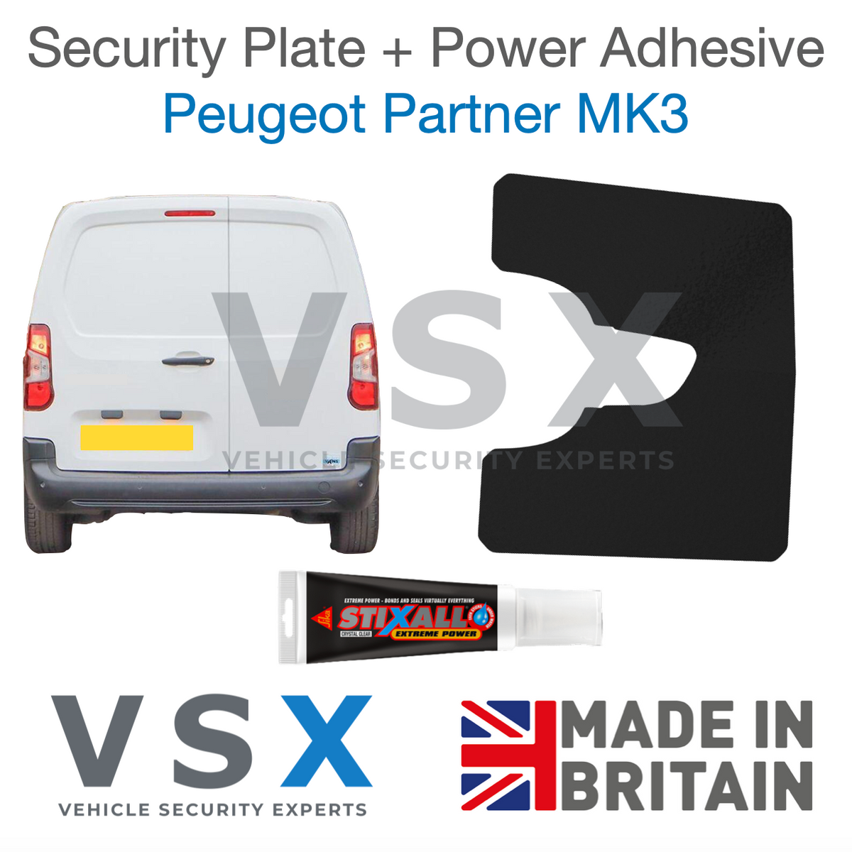 Peugeot Partner MK3 Rear Door Security Plate - Anti-theft Door Protection
