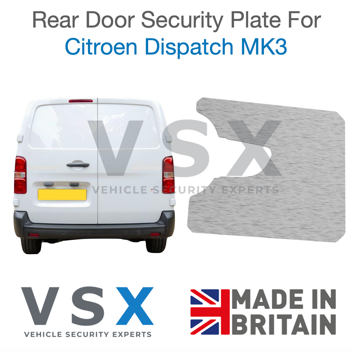 Citroen Dispatch MK3 Rear Door Security Plate - Anti-theft Door Protection