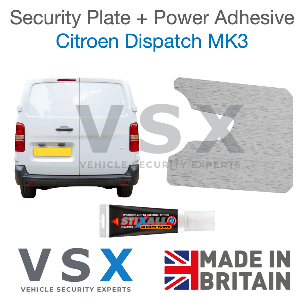 Citroen Dispatch MK3 Rear Door Security Plate - Anti-theft Door Protection
