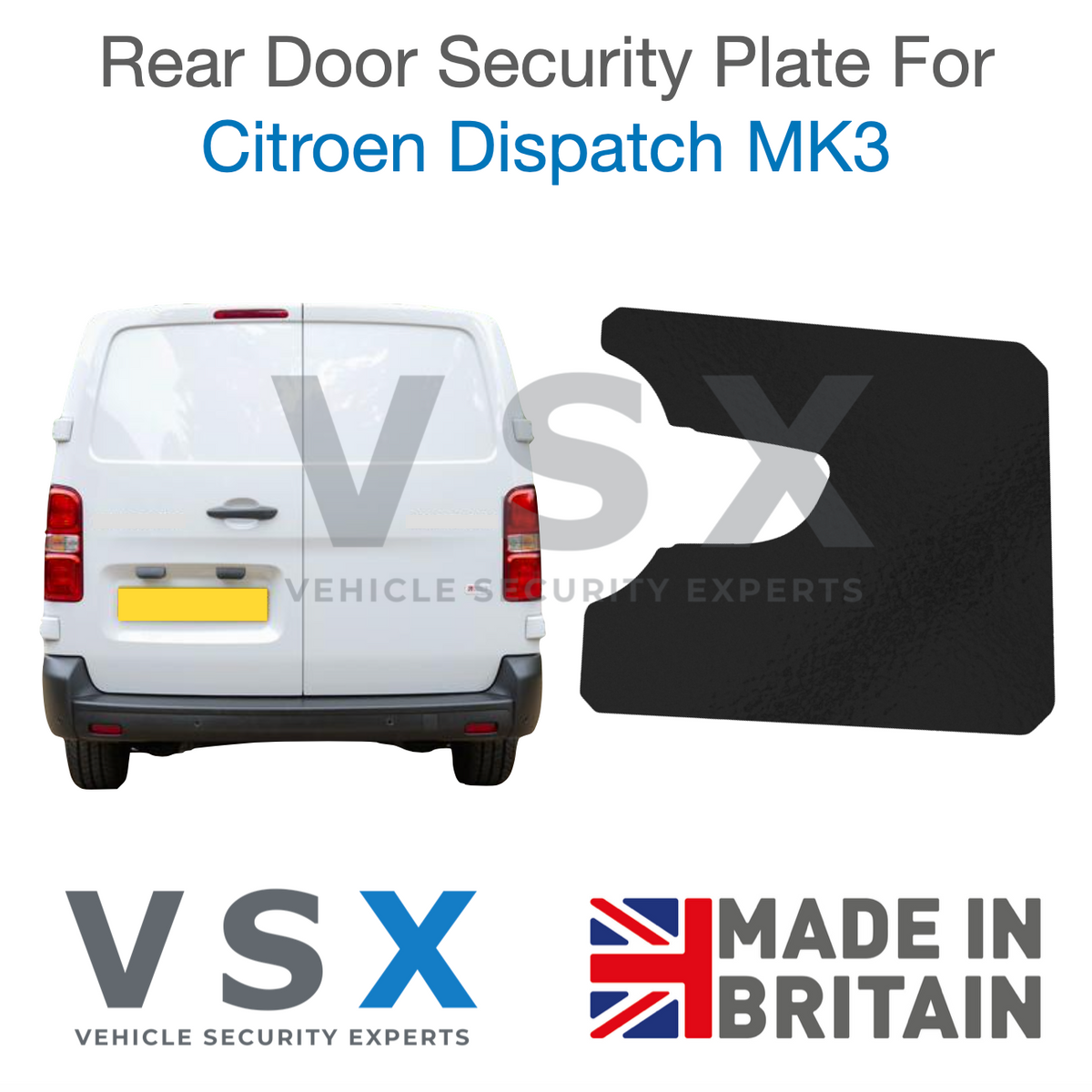 Citroen Dispatch MK3 Rear Door Security Plate - Anti-theft Door Protection