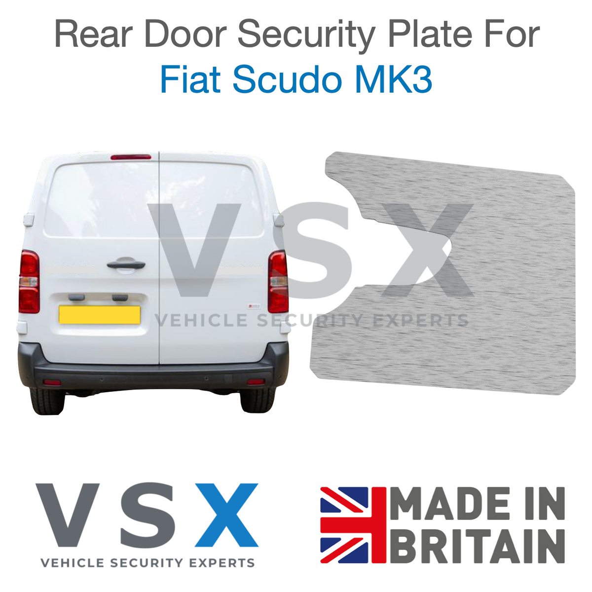 Fiat Scudo MK3 Rear Door Security Plate - Anti-theft Door Protection