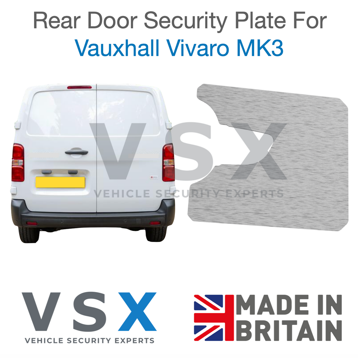 Vauxhall Vivaro MK3 Rear Door Security Plate - Anti-theft Door Protection