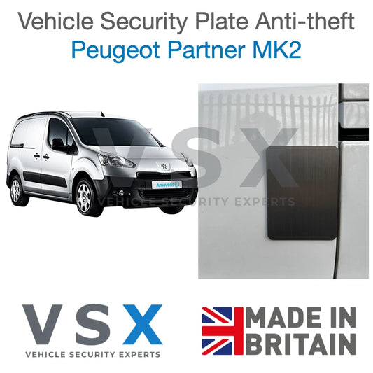Peugeot Partner MK2 Van Security Plate - Anti-theft Door Protection