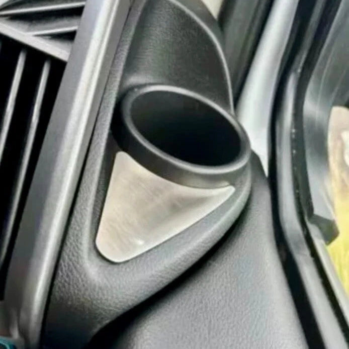 Ford Transit Custom Dash Trims Cupholder Pre-Face Lift Stainless Steel Pair
